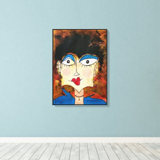 Blauer Bluse Leinwanddruck (Insitu (Holzboden))