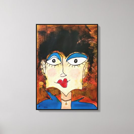 Blauer Bluse Leinwanddruck (Vorderseite)