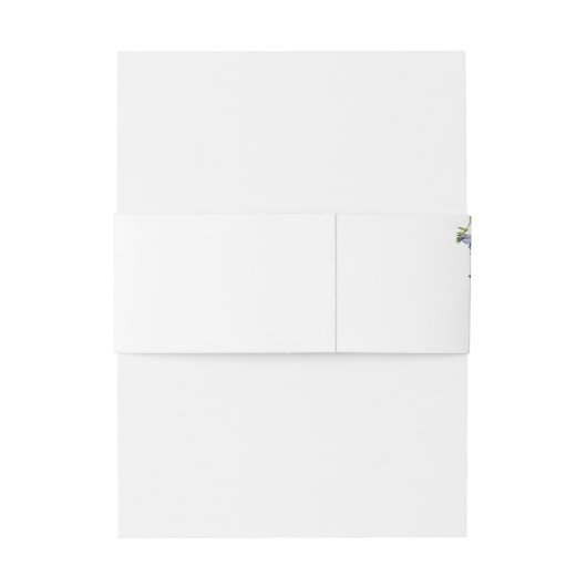 Blauer Blütenband zur Einladung des Bauches Einladungsbanderole (Rückseitenbeispiel)