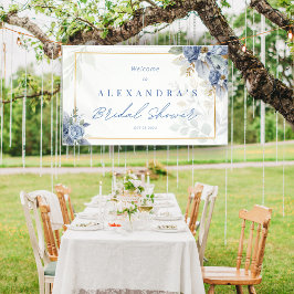 Blauer Blütenbanner für Brautparty Banner