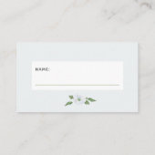 Blauer Blütenbilder Tombola Kinderdusche Begleitkarte (Rückseite)