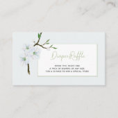 Blauer Blütenbilder Tombola Kinderdusche Begleitkarte (Vorderseite)