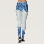Blauer Blütenblätter der Rose Leggings (Rückseite)