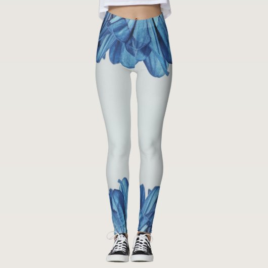Blauer Blütenblätter der Rose Leggings (Vorderseite)