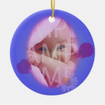 Blauer Blütenblätter Foto Rahmen Geburt