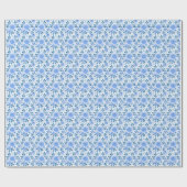 Blauer Blütenblätterstoff Geschenkpapier (Flach)
