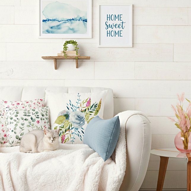 Blauer Blütenblau Kissen (Von Creator hochgeladen)