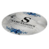 Blauer Blütenblossom Beauty Marmor Schneidebrett (Ecke)