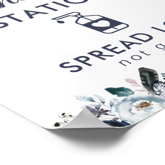 Blauer Blütenblut Poster (Ecke)