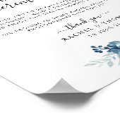 Blauer Blütenblütenblütenblütenzeichen Unplugged Poster (Ecke)