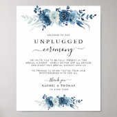 Blauer Blütenblütenblütenblütenzeichen Unplugged Poster (Vorne)