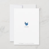 Blauer Blütenblütenhochzeit RSVP Karte (Rückseite)