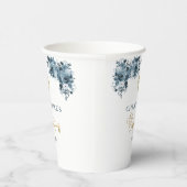 Blauer Blütenblütenjunge Taufe Pappbecher (Rechts)