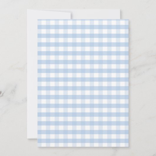 Blauer Blütenboden mit schmetterlingslephanischer  Einladung (Rückseite)