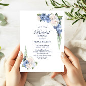 Blauer Blütendusche Einladung