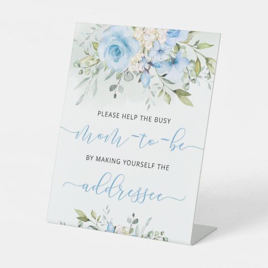 Blauer Blüteneukalyptus hilft der geschäftigen Mut Sockelschild (Vorderseite)