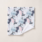 Blauer Blütenfarben Farbe Farbe Farbe Farbe Farbe  Badhandtuch Set (Waschlappen)