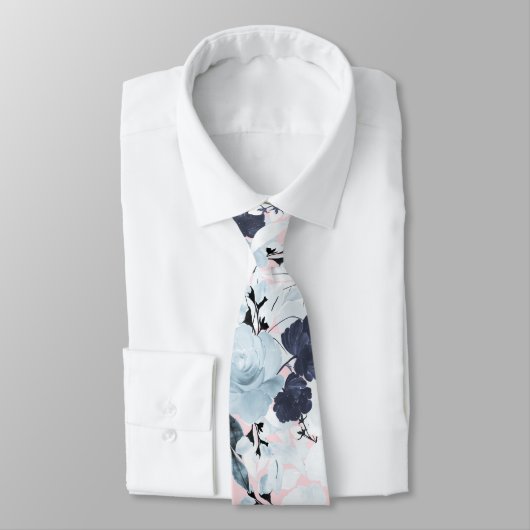 Blauer Blütenfarben Farbe Farbe Farbe Farbe Farbe  Krawatte (Gebunden)