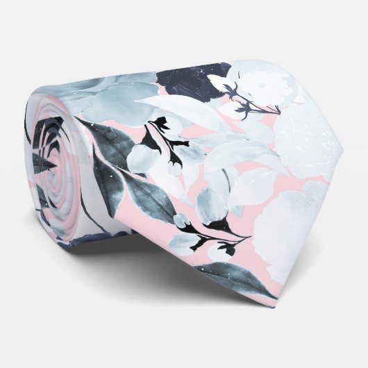 Blauer Blütenfarben Farbe Farbe Farbe Farbe Farbe  Krawatte (Gerollt)