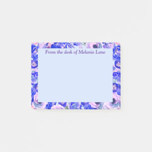 Blauer Blütenfarben Personalisiert Post-it Klebezettel
