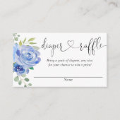 Blauer Blütenjunge Babydusche - Gewinnkarten Begleitkarte (Vorderseite)