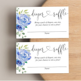 Blauer Blütenjunge Babydusche - Gewinnkarten Begleitkarte