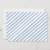 Blauer Blütenjunge Dusche Foto Einladung (Rückseite)