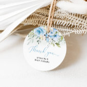 Blauer Blütenjunge Dusche Geschenkanhänger