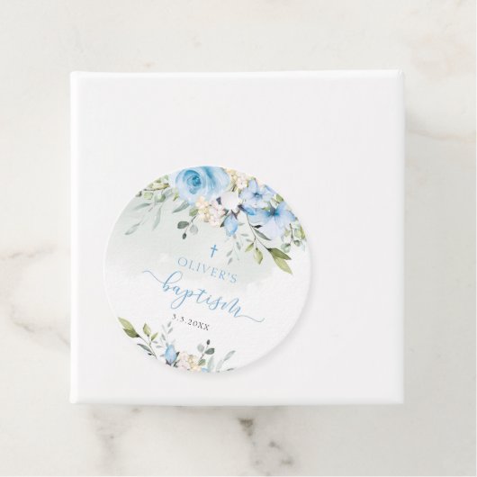 Blauer Blütenjunge Taufe für Anhänger (Beispiel)