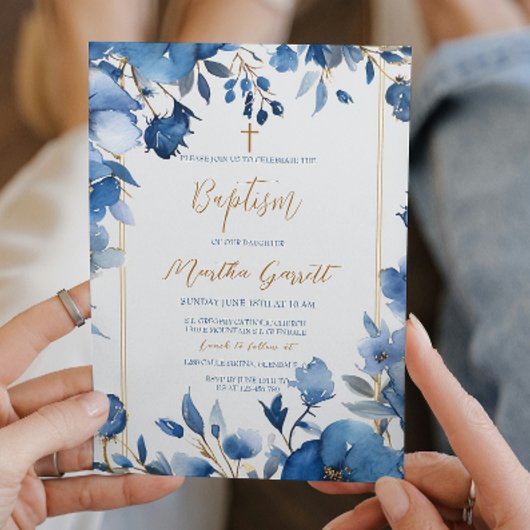 Blauer Blütenmärscher Einladung