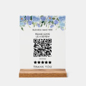 Blauer Blütenmehl Bitte Verlass uns einen QR-Prüfc Acrylschild (Vorderseite)