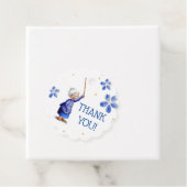 Blauer Blütenmensch mit Kaninchenfarbe Danke Geschenkanhänger (Beispiel)