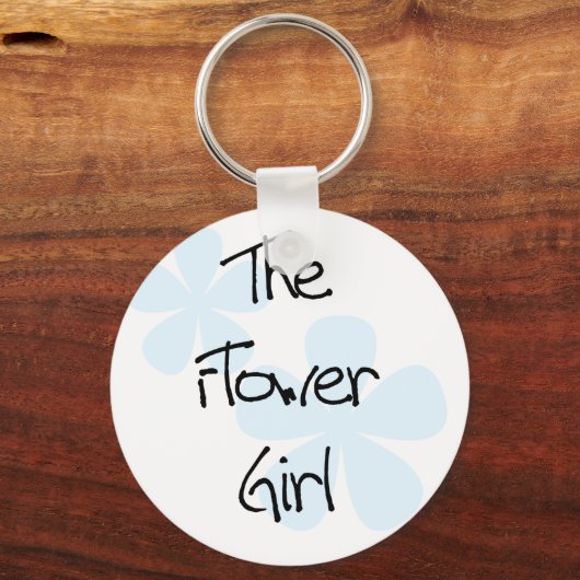 Blauer Blütenmörtel Schlüsselanhänger (Vorderseite)