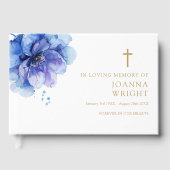 Blauer Blütenmund Christlich bei der Beerdigung de Gästebuch (Vorderseite)