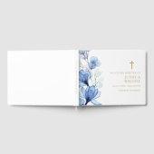 Blauer Blütenmund Christlich bei der Beerdigung de Gästebuch (Voll)