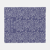 Blauer Blütenname Geburtsdatum Baby Fleecedecke (Vorderseite (Horizontal))