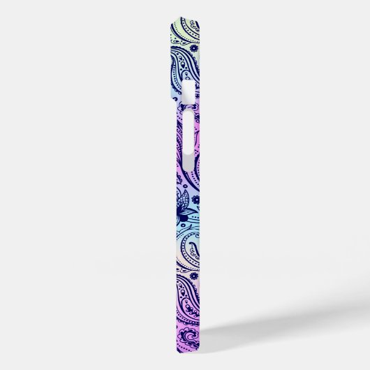 Blauer Blütenpaisley über atemberaubenden Hintergr Case-Mate iPhone Hülle (Rückseite / Links)