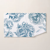 Blauer Blütenpeony Badhandtuch Set (Handtuch)