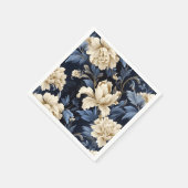 Blauer Blütenpeony Serviette (Ecke)