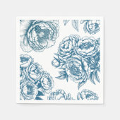 Blauer Blütenpeony Serviette (Vorderseite)