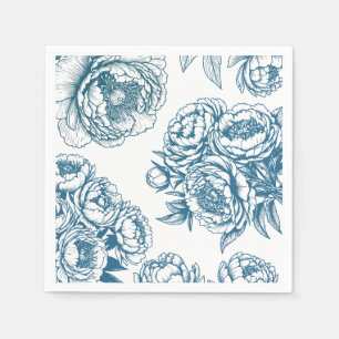 Blauer Blütenpeony Serviette