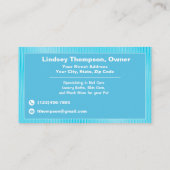 Blauer Blütenpet Groomer Holppy Visitenkarte (Rückseite)