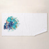 Blauer Blütenrequiem Badehandtuch (Badehandtuch)