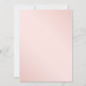 Blauer Blütenrosa Rosengoldblume Einladung (Rückseite)