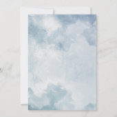 Blauer Blütenstaub mit floralen Goldrahmen Einladung (Rückseite)