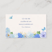 Blauer Blütenvogel, einfach elegant Visitenkarte (Rückseite)