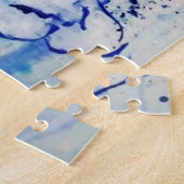 Blauer Blütenweibchen Puzzle Fantasie (Seite)