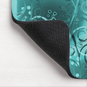 Blauer Blütenwirbel Aquamarin Türkis Blauer Girly  Mousepad (Ecke)