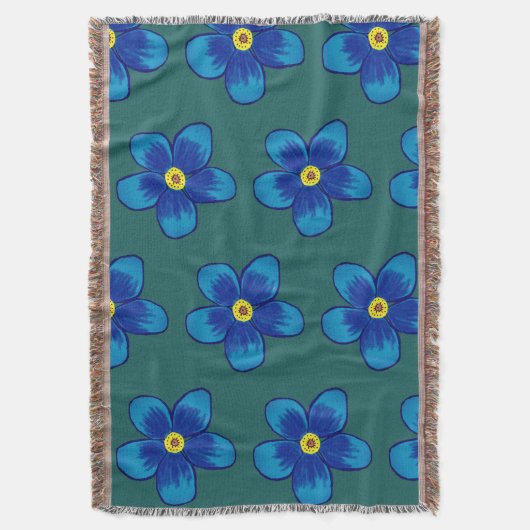 Blauer Blütenwurzel Decke (Vorderseite Vertikal)