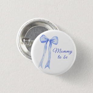 Blauer Bogen Baby-Party - werdende Mutter Button